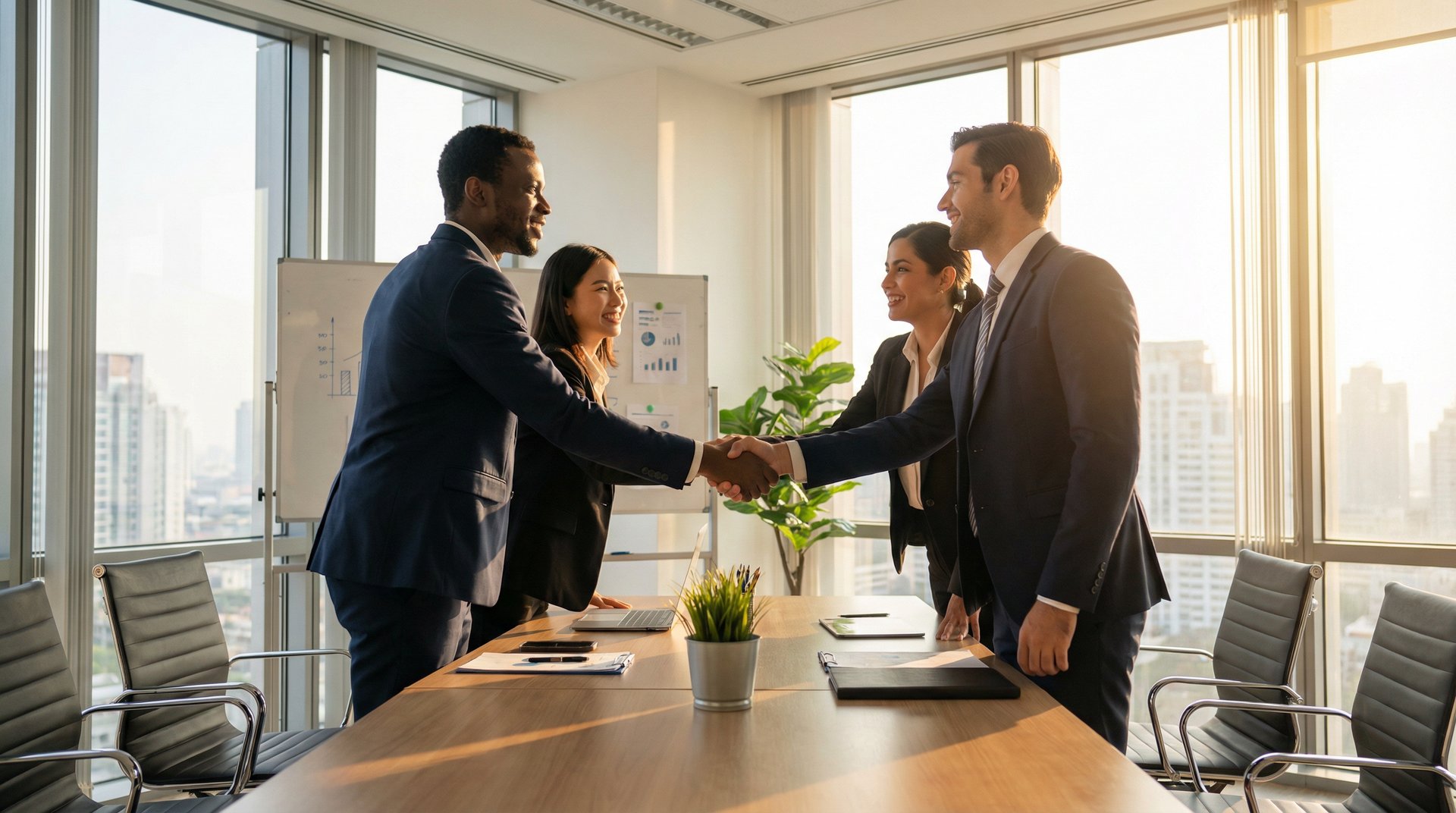 Diverse business partnership collaboration representing PAC Runners strategic logistics partnerships and sustainable supply chain solutions