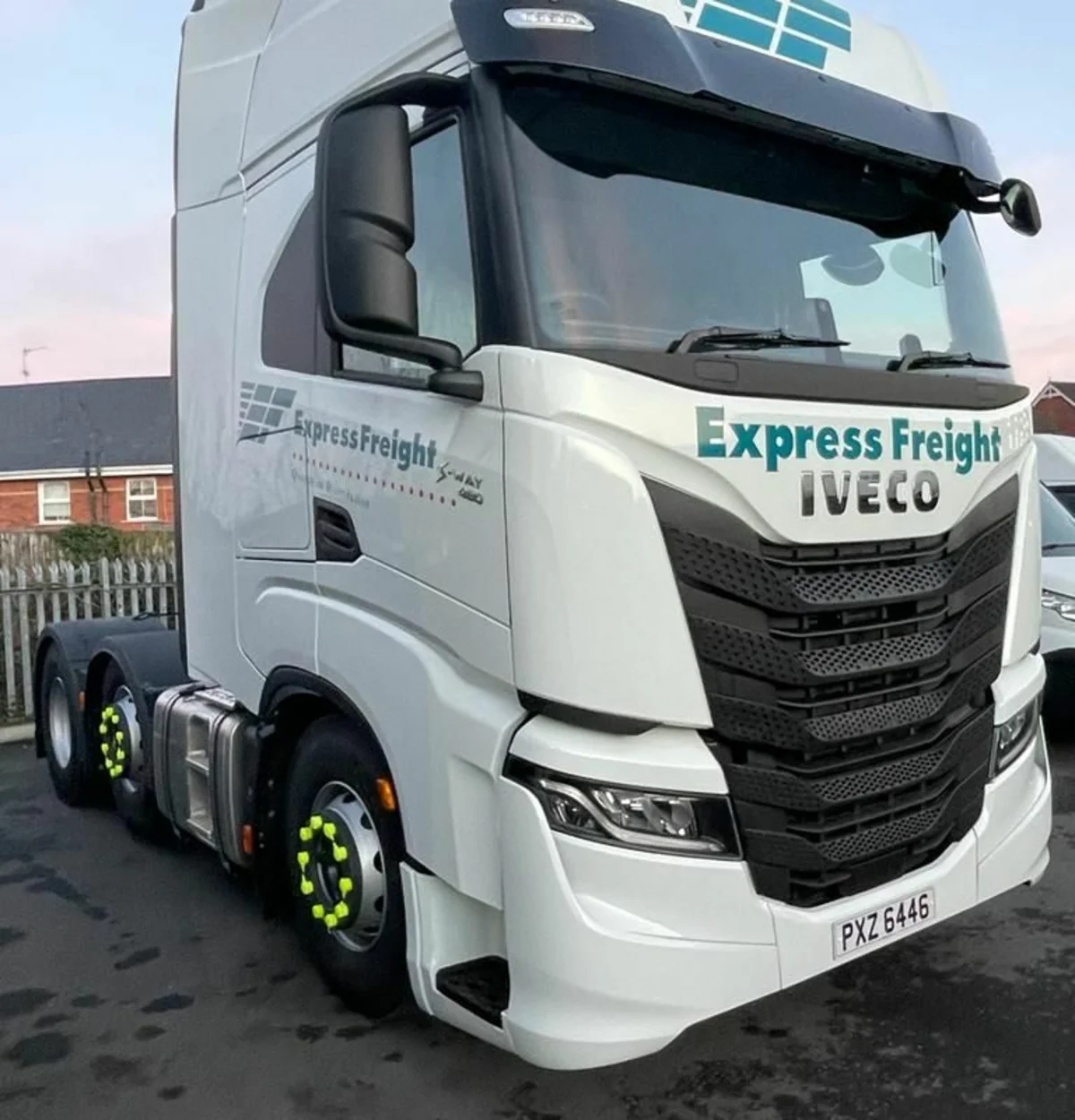 Expedited shipping fast delivery trucks providing urgent freight transportation