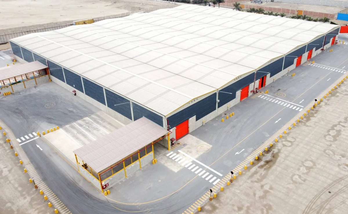 Modern warehousing distribution center with logistics storage and supply chain management
